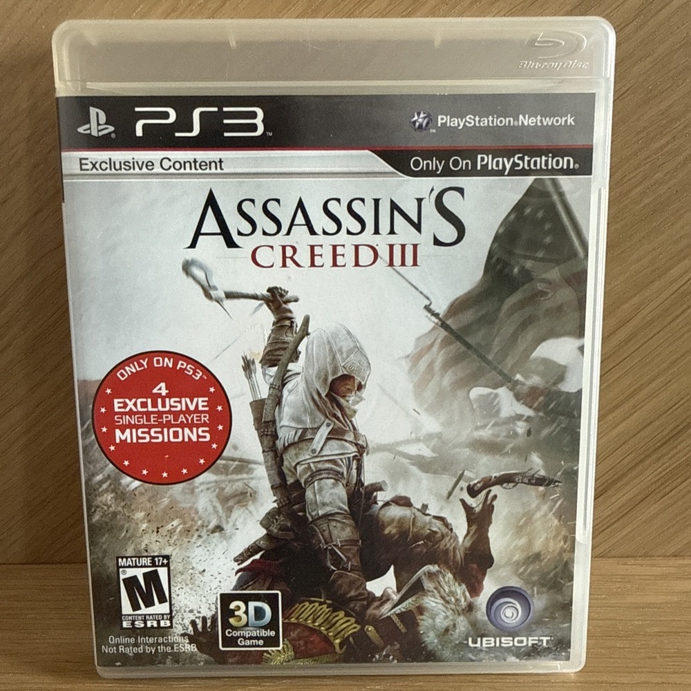 Playstation 3 Assassin's Creed III PS3 Sony 2012 Complete CIB 3D Compatible